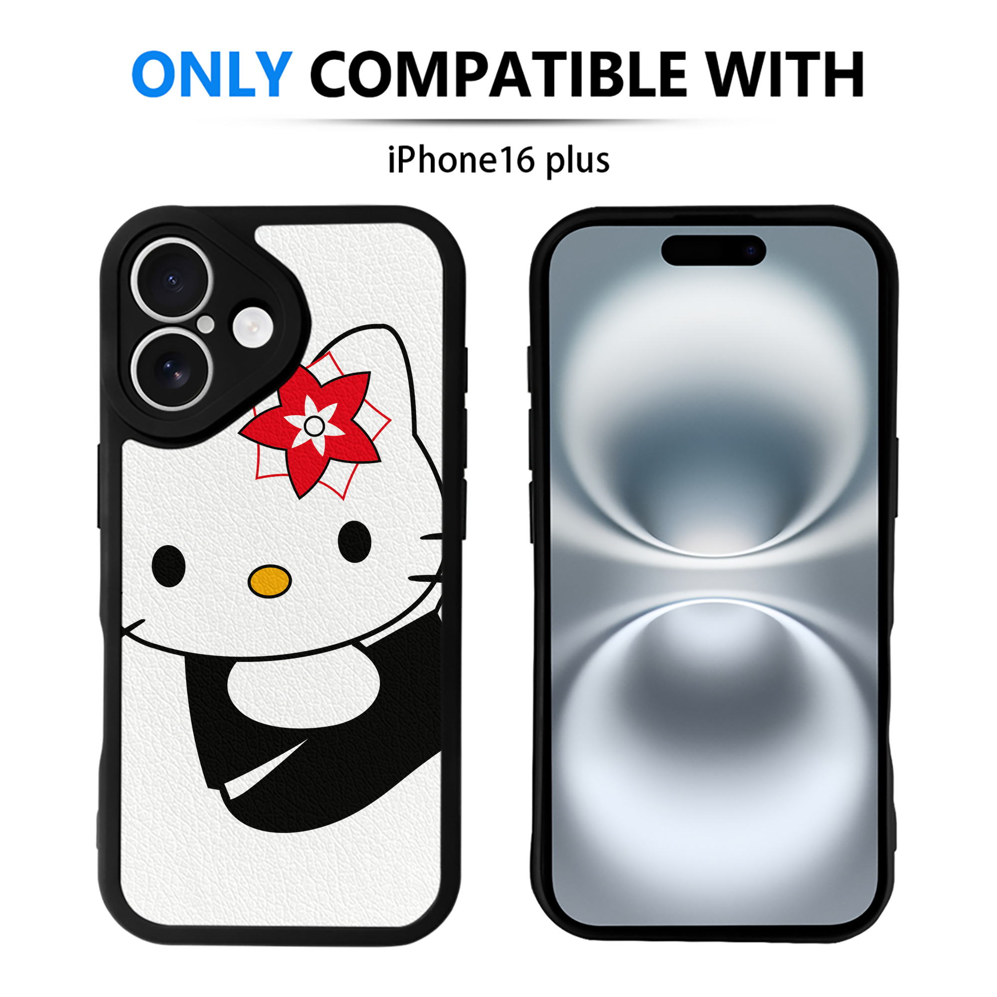 （画像用） Hello Kitty ハローキティ 【iPhone 16シリーズ対応】シリコンスマホケース（レザー調） 材質：シリコン